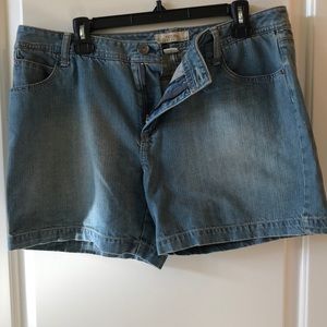 Light blue denim shorts